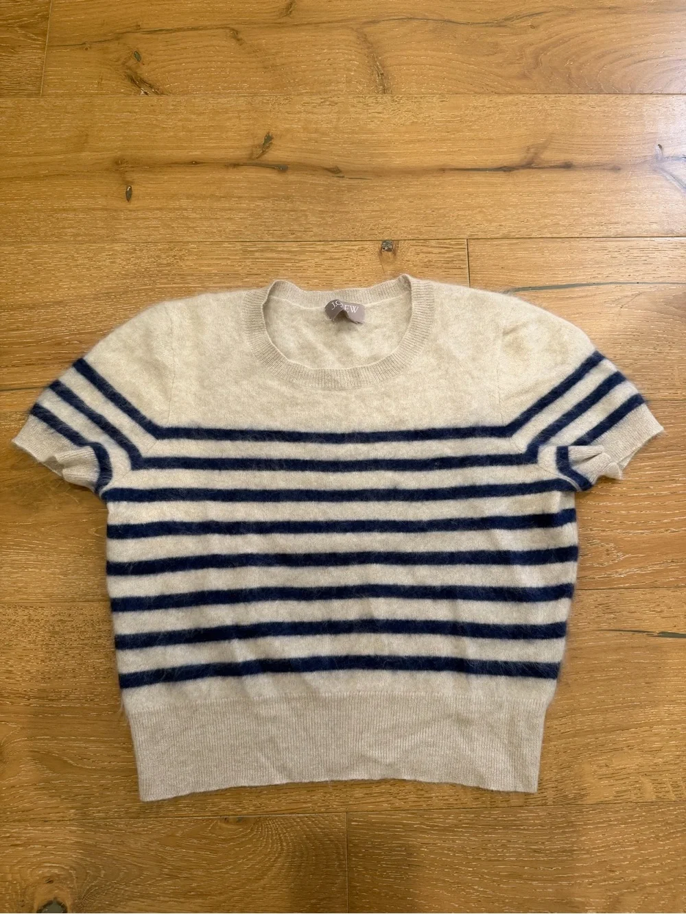 J. Crew Brushed 100% Cashmere Striped Sweater - size Medium